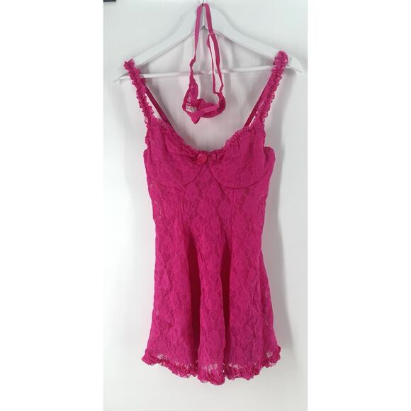 Seductive Wear Cinema Etoile Babydoll Underwire Unlined Pink Lace Sz M BB24 - Picture 1 of 10